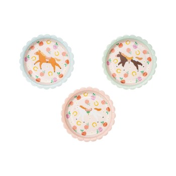 Partydeco Teller Pferd, farbig, 18 cm, 6 Stück