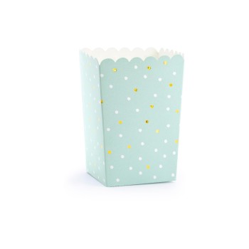 Partydeco Snackboxen Popcorn blau, 7 x 7 x 12.5 cm, 6 Stk