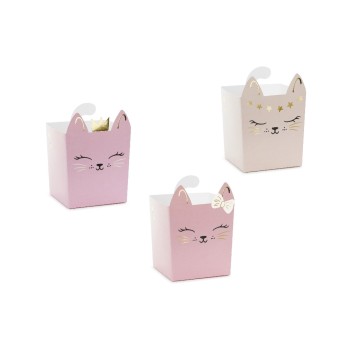 Partydeco Snackboxen Katze, 10 x 14 cm, 3 Stk