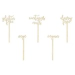 Partydeco Topper pour gâteau les intolérances, 5 pièces, or