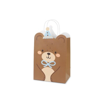 Partydeco Sachet cadeau Ours en peluche 18 x 29 x 10.5 cm, 1 pièce