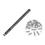 Partydeco Canon à confettis rayures argent, 80 cm