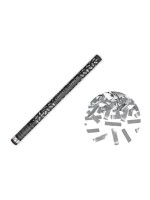 Partydeco Canon à confettis rayures argent, 80 cm