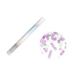 Partydeco Canon à confettis rayures irisé, 60 cm