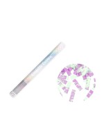 Partydeco Canon à confettis rayures irisé, 60 cm