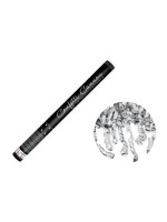 Partydeco Canon à confettis serpents argent, 60 cm