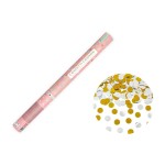 Partydeco Canon à confettis Cercles or/argent, 60 cm