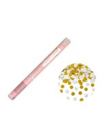 Partydeco Canon à confettis Cercles or/argent, 60 cm