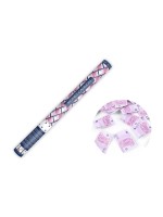 Partydeco Canon à confettis Argent Rose, 60 cm