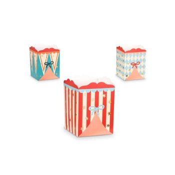 Partydeco Popcornboxen Zirkus, 8x11.5x8cm, 6 Stück