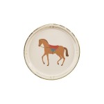 Partydeco Assiettes jetables cheval, Beige, 23 cm, 6 pièces