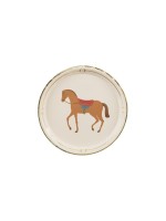 Partydeco Assiettes jetables cheval, Beige, 23 cm, 6 pièces