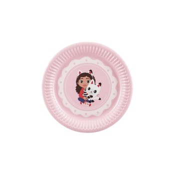 Partydeco Teller Gabbys Dollhouse, pink, 18 cm, 6 Stück, Pappe Partydeco Teller Gabbys Dollhouse, pink, 18 cm, 6 Stück, Pappe