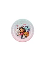 Partydeco Teller Gabbys Dollhouse, blue/rosa, 23 cm, 6 Stück, Pappe
