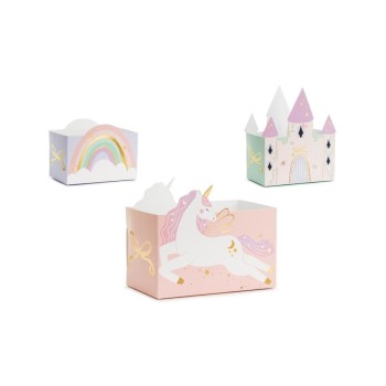 Partydeco Snackboxen Schloss, mix, 12 x 7,5 cm, 6 Stk, Papier Partydeco Snackboxen Schloss, mix, 12 x 7,5 cm, 6 Stk, Papier
