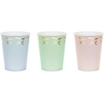 Partydeco Gobelets jetables Ponçage Couleurs pastel, 220 ml, 6 pièces
