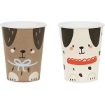 Partydeco Gobelets jetables Chiens coloré, 220 ml, 6 pièces