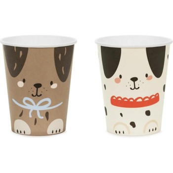 Partydeco Gobelets jetables Chiens coloré, 220 ml, 6 pièces Partydeco Gobelets jetables Chiens coloré, 220 ml, 6 pièces
