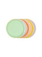 Partydeco Teller Uni with goldrand, Farbig, 21 cm, 6 Stück