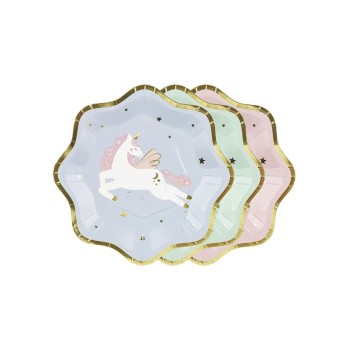 Partydeco Teller Einhorn, Mix, 18 cm, 6 Stück Partydeco Teller Einhorn, Mix, 18 cm, 6 Stück