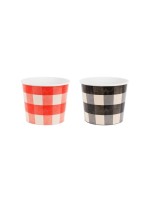 Partydeco Bols jetables Grille à carreaux 2 Pièce/s