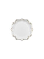 Partydeco Assiettes jetables avec motif décoratif blanc/doré, 26 cm, 6 pièces