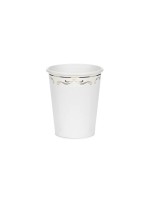 Partydeco Becher Ornament, weiss/gold, 220 ml, 6 Stück