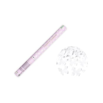 Partydeco Canons à confettis Papillons Blanc, 60 cm Partydeco Canons à confettis Papillons Blanc, 60 cm