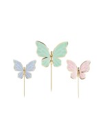 Partydeco Topper pour gâteau Papillons, lot de 9 6.5 cm,5 cm