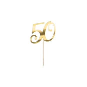 Partydeco 50 Boîte avec broche en bois dorée Partydeco 50 Boîte avec broche en bois dorée