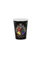 Partydeco Becher HP Hogwarts Wappen, black , 250 ml, H 9 cm, 6 Stück