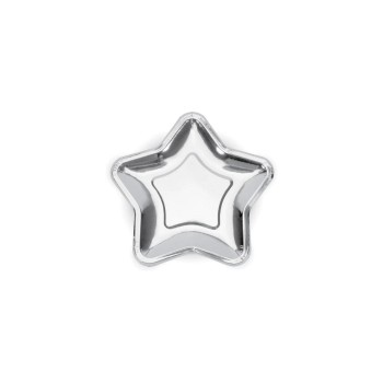 Partydeco Teller Stern, Ø 23 cm silver Partydeco Teller Stern, Ø 23 cm silver