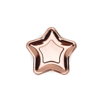 Partydeco Teller Stern, Metallic Roségold 18 cm Partydeco Teller Stern, Metallic Roségold 18 cm