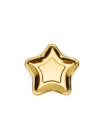 Partydeco Teller Stern, 18 cm Gold 6 Stück