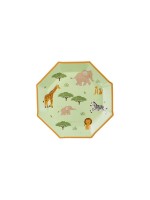 Partydeco Teller Safari Tiere, Einwegteller Papier 23 cm Mehrfarbig 6 Stk.