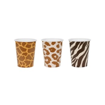 Partydeco Taches sur la tasse Safari Carton, 220 ml