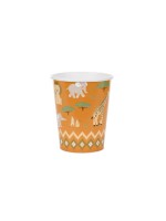 Partydeco Becher Safari Tiere, Papier 220 ml Mehrfarbig 6 Stück