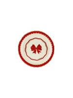 Partydeco Teller Schleife, red-Beige 18 cm