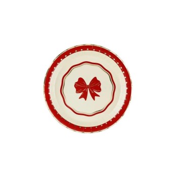 Partydeco Teller Schleife, red-Beige 18 cm Partydeco Teller Schleife, red-Beige 18 cm