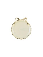 Partydeco Assiette avec un nœud Carton, beige, doré, 24 x 26,8 cm