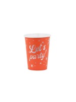 Partydeco C'est la fête ! Gobelet en carton 250 ml, couleur orange
