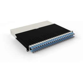 Patchbox One Cat.6A, 19 365mm, STP blue, with 24 Kassetten with 0.8m Slimpatch cable