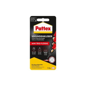 Pattex Sek.kl. Flüssig Mini Trio, 3x1g Pattex Sek.kl. Flüssig Mini Trio, 3x1g