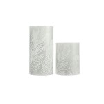 Pauleen Set de bougies LED Plumes douillettes, Ø 7.6 cm, Gris/Blanc, 2 pcs.