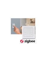 Paulmann Wandtaster On/Off/Dimmer ZigBee, 2fach Wippe, Typ CR2025, white/Kunststoff