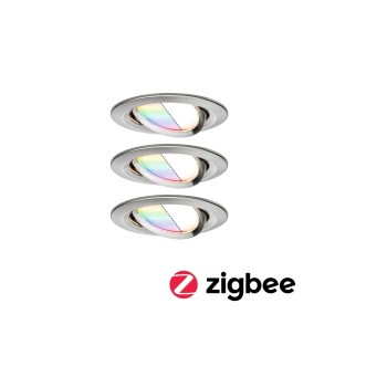 Paulmann EBL Set Nova Plus Zigbee Coin, RGBW 3x5,2W 230V 51mm Eisen geb