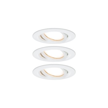 Paulmann EBL Set Nova Plus Coin schwenkbar, dimmbar IP65 3x6W 470lm 2700K white matt