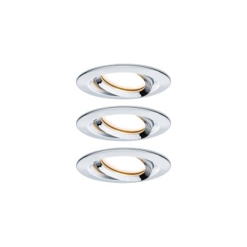 Paulmann EBL Set Nova Plus Coin, IP65 schwenkbar 3x6W 470lm 2700K Chrom