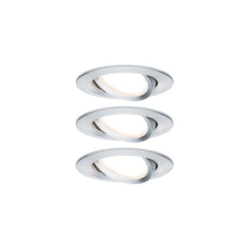 Paulmann EBL Set Nova Plus Coin schwenkbar, dim. LED 3x6W 2700K 230V 51mm Alu ged.