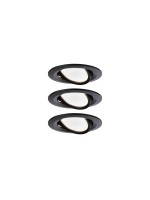 Paulmann Spot encastré Nova Coin 3-Stepdim Set, 3 x 6 W, 2700 K, noir
